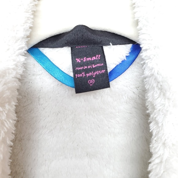 RARE Vtg Victoria's Secret Satin Robe XS Funky Geometric Dopamine Fleece Lined - Picture 5 of 16